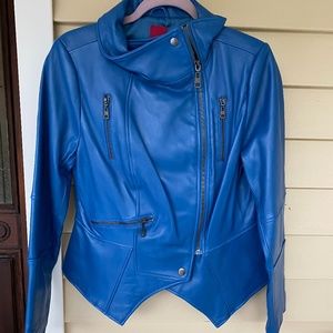 got it love it (G.I.L.I.) Blue Leather Moto Jacket